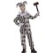 Boy’s Evil Harlequin Costume, Scary Halloween Outfit with Ragged Tunic, Pants, Collar, and Hat
